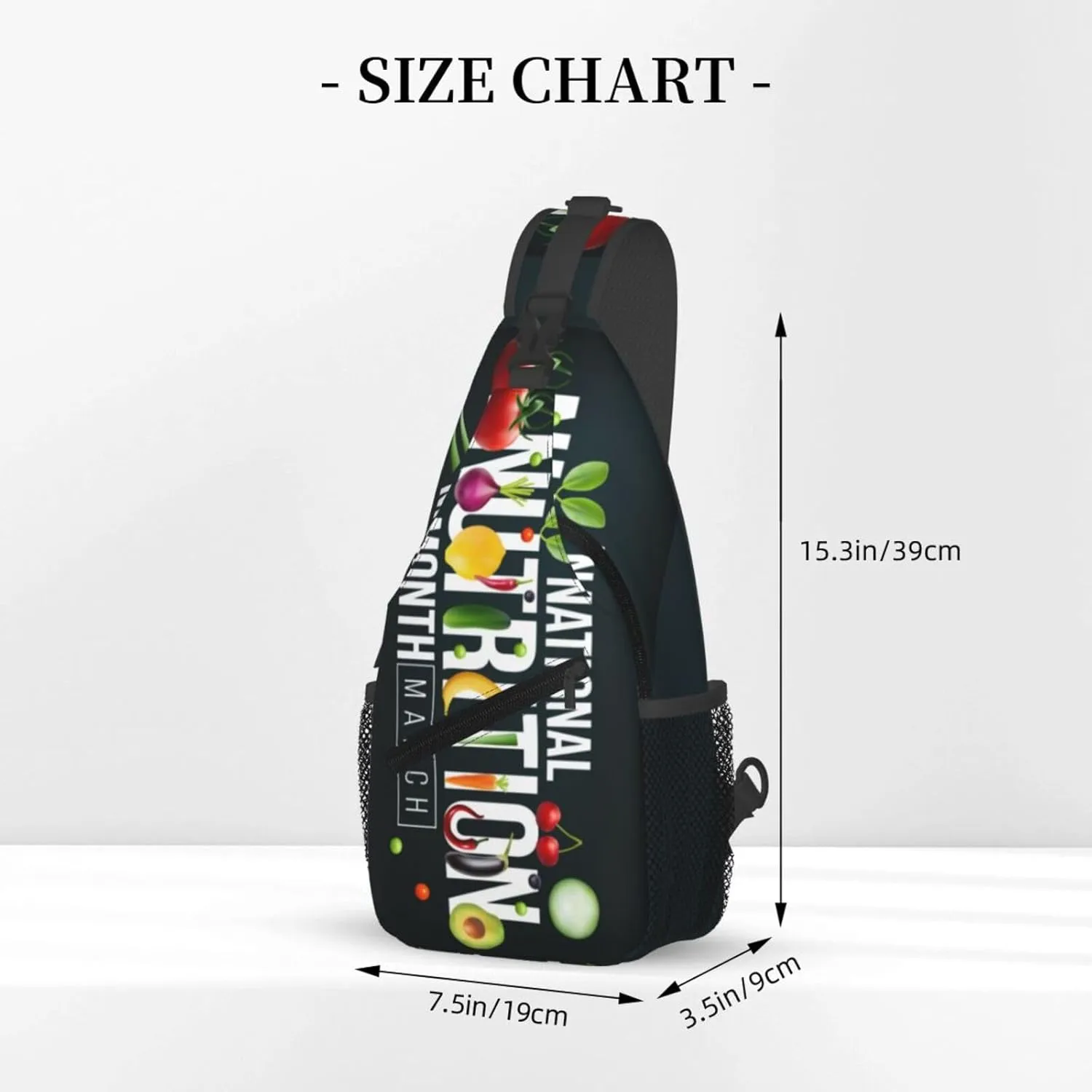 National Nutrition Small Crossbody Backpack Sling Bag For Men Women Mini One Shoulder Chest Bags Gym Sport Travel Hiking Daypack
