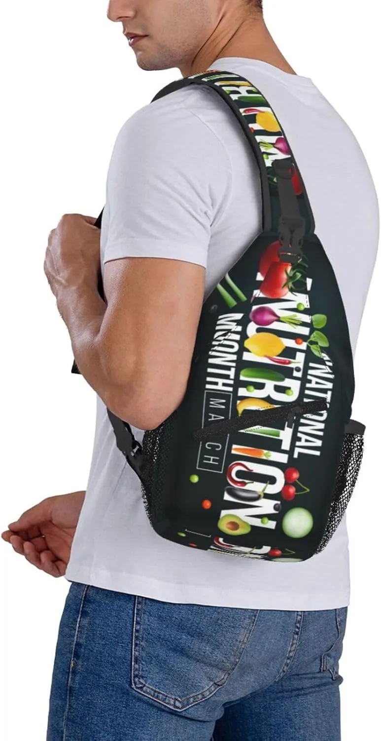 National Nutrition Small Crossbody Backpack Sling Bag For Men Women Mini One Shoulder Chest Bags Gym Sport Travel Hiking Daypack