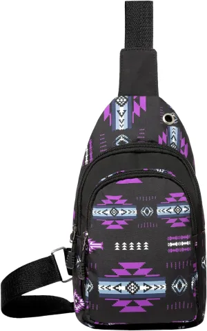 Native Southwest American Crossbody Sling Bags for Men and Women - Adjustable Strap, Lightweight Shoulder Chest Bag