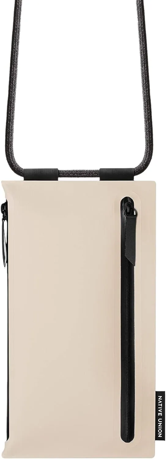 Native Union Sling Tech Carrier – Water-Repellent Adjustable Crossbody Pouch for Phone & Essentials, Stores Cards, Cash, Keys & More – 2 Zippered Compartments with Light Protection (Sand)