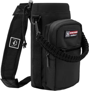 NATURE PIONEOR Water Bottle Carrier with Adjustable Strap - Insulated Sleeve Pouch Water Bottle Holder Bag with Paracord Handle & 2 Storage Pockets for 18/24/25/26/32/36/40/46oz, Hiking, Camping, Gym