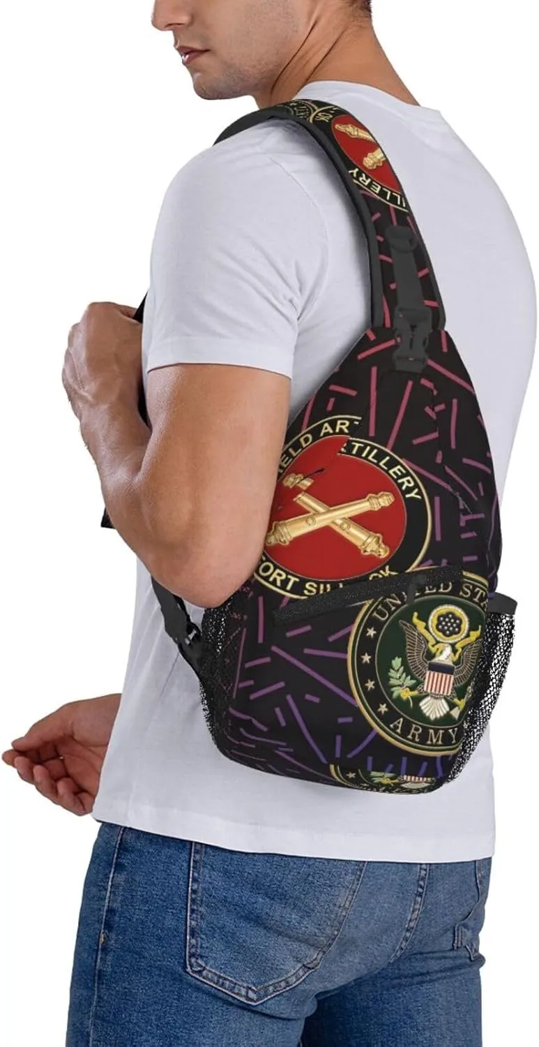 New A-rmy Field Artillery Fort Sill Ok Small Crossbody Backpack Sling Bag For Men Women Mini One Shoulder Chest Bags Gym Sport Travel Hiking Daypack
