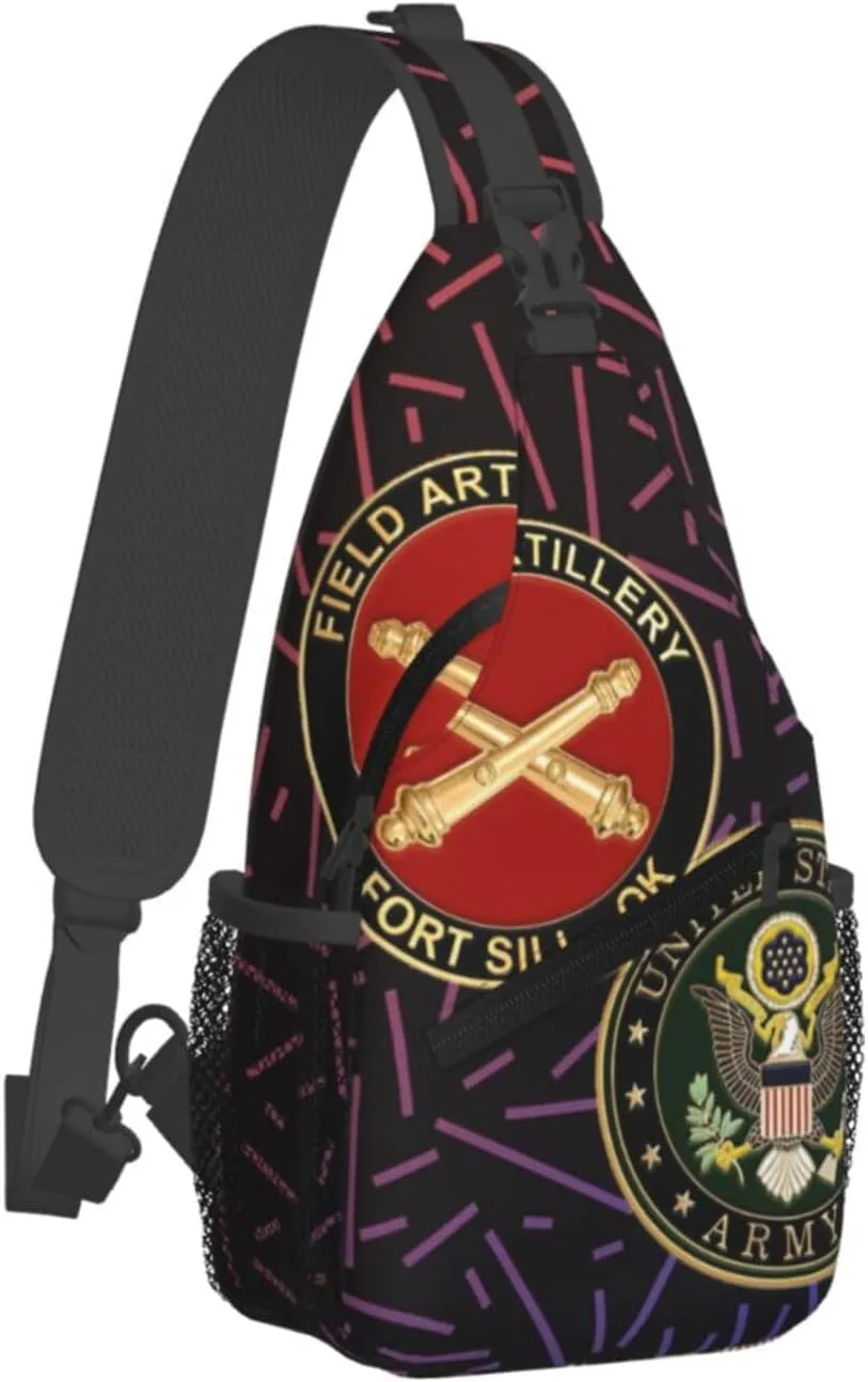 New A-rmy Field Artillery Fort Sill Ok Small Crossbody Backpack Sling Bag For Men Women Mini One Shoulder Chest Bags Gym Sport Travel Hiking Daypack