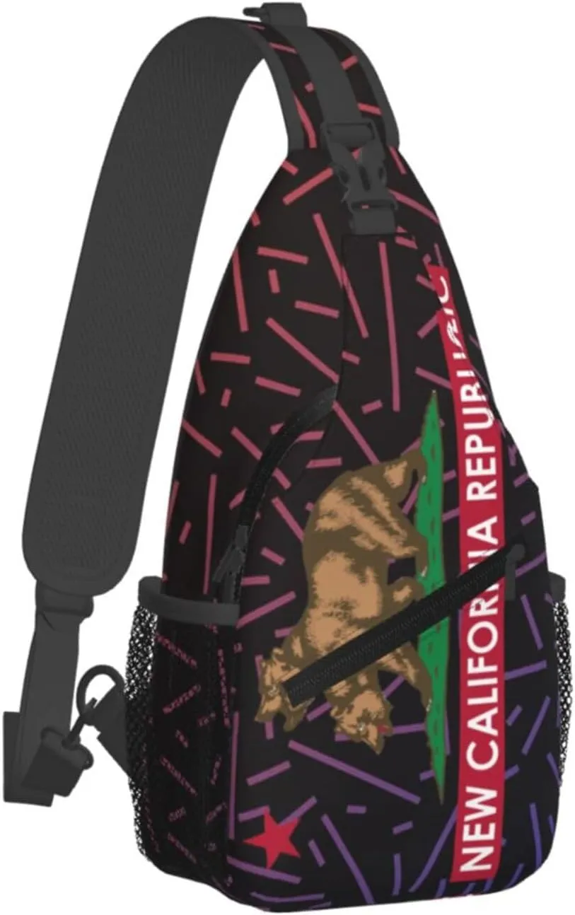 New California Republic Small Crossbody Backpack Sling Bag For Men Women Mini One Shoulder Chest Bags Gym Sport Travel Hiking Daypack