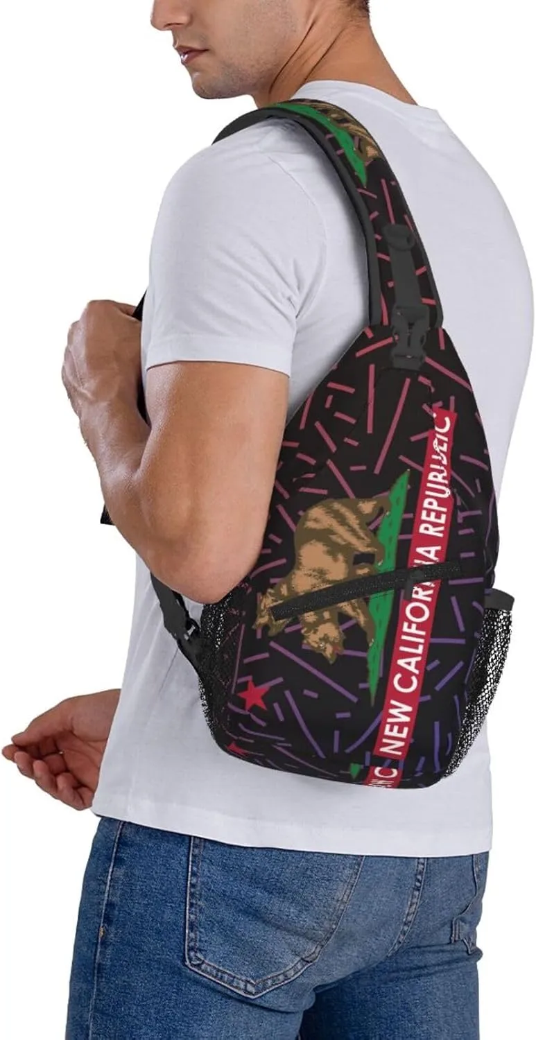 New California Republic Small Crossbody Backpack Sling Bag For Men Women Mini One Shoulder Chest Bags Gym Sport Travel Hiking Daypack