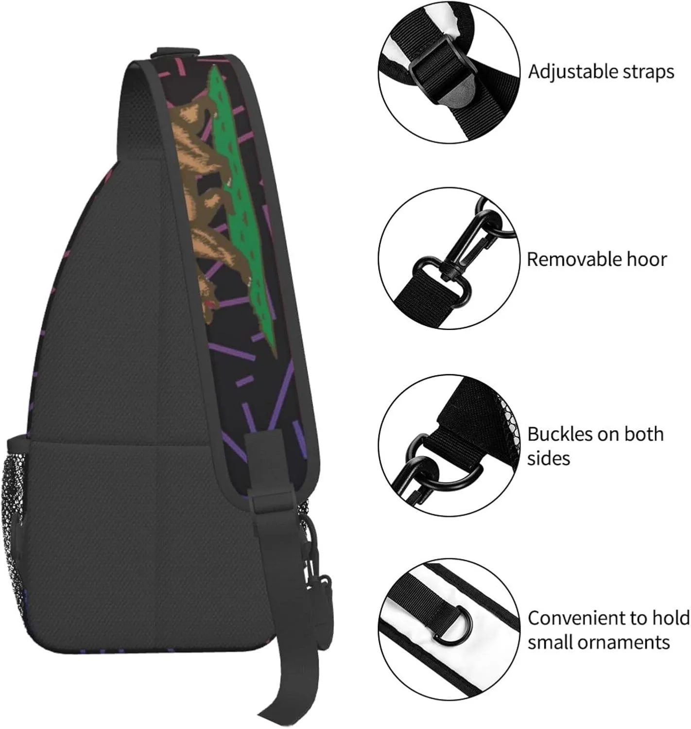 New California Republic Small Crossbody Backpack Sling Bag For Men Women Mini One Shoulder Chest Bags Gym Sport Travel Hiking Daypack
