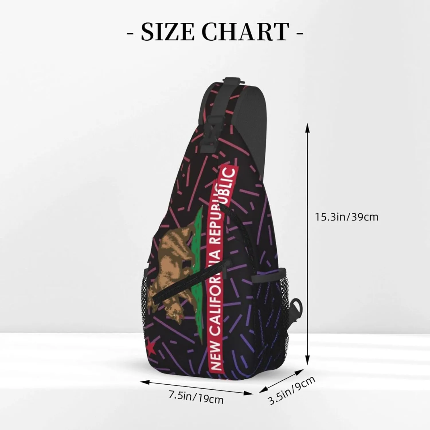 New California Republic Small Crossbody Backpack Sling Bag For Men Women Mini One Shoulder Chest Bags Gym Sport Travel Hiking Daypack