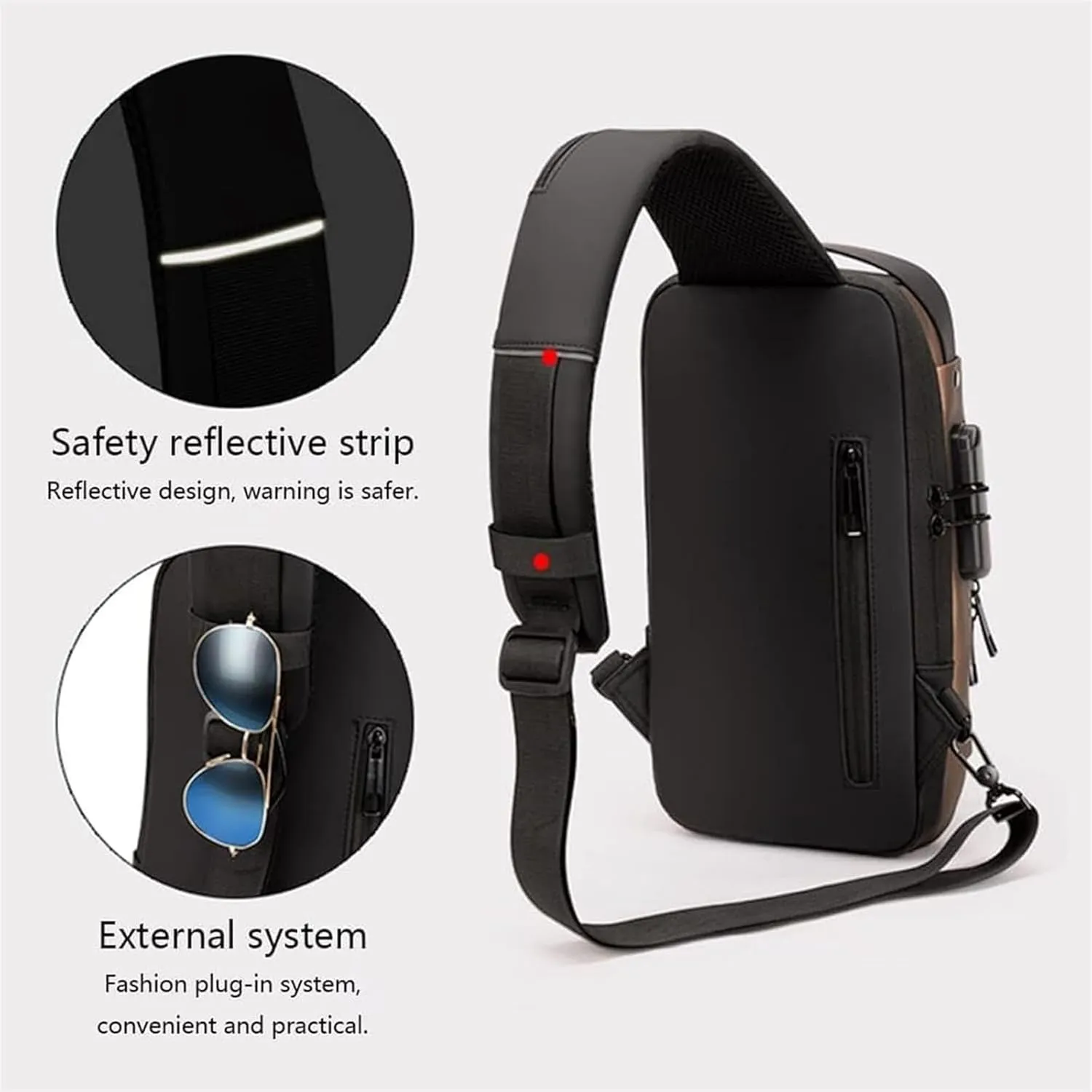 New Carbon Fiber Streamline Anti, 2025 New Anti-Theft Backpack, Usb Waterproof, Crossbody, Sport Waterproof Shoulder Bag (blue)