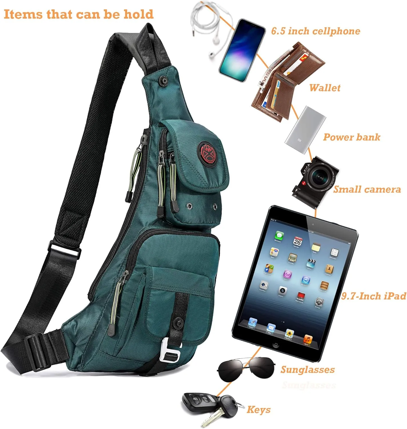 NICGID Sling Bag Chest Shoulder Backpack Crossbody Bags Casual Daypack for Men Women