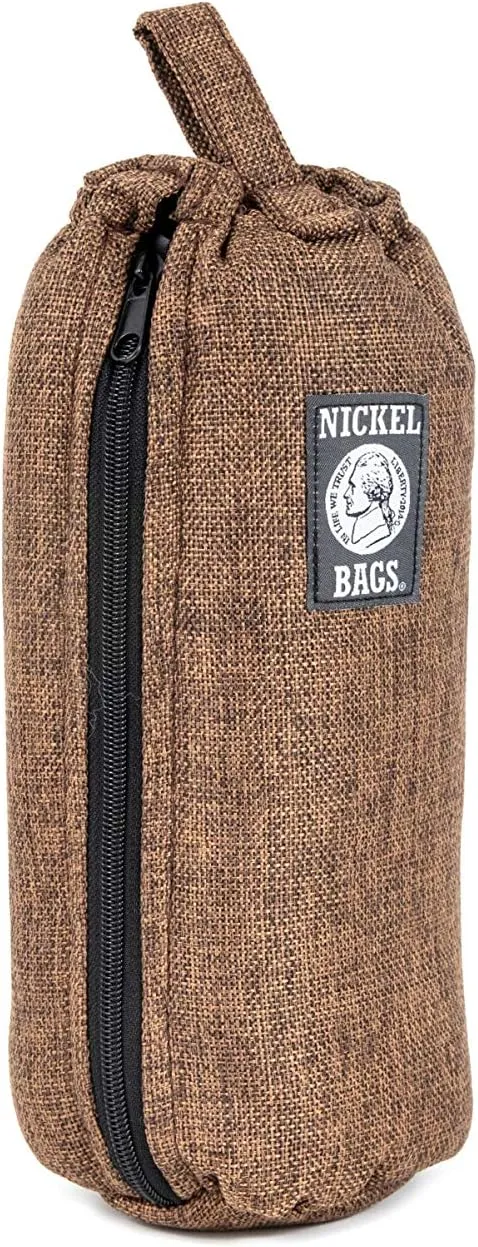 Nickel Bags Padded Drawstring Duffle Tube | Heavy Duty Duffle Bag with Protective Hemp Exterior for (10 Inch, Brown)