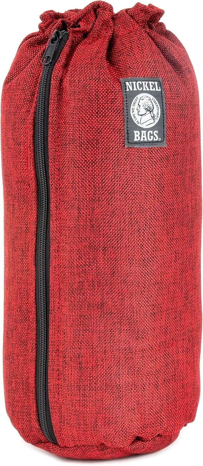 Nickel Bags Padded Drawstring Duffle Tube | Heavy Duty Duffle Bag with Protective Hemp Exterior for (14 Inch, Red)