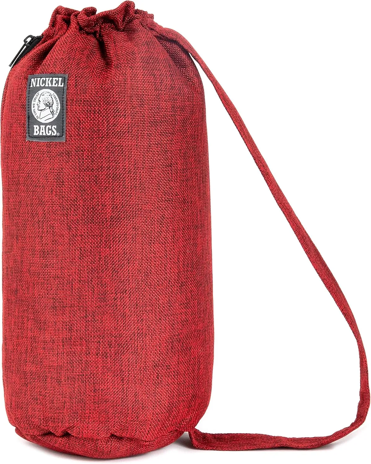 Nickel Bags Padded Drawstring Duffle Tube | Heavy Duty Duffle Bag with Protective Hemp Exterior for (14 Inch, Red)