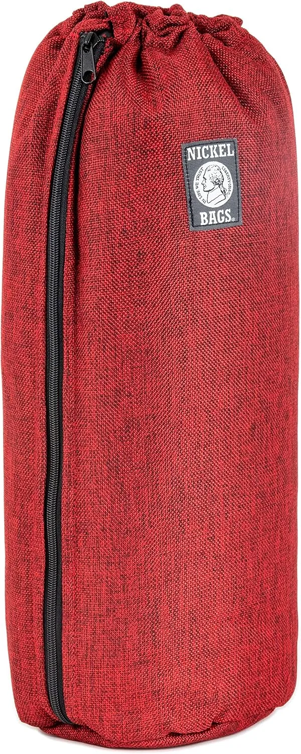 Nickel Bags Padded Drawstring Duffle Tube | Heavy Duty Duffle Bag with Protective Hemp Exterior for (18 Inch, Red)