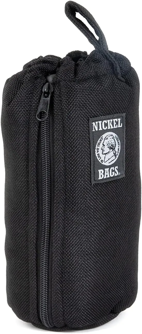 Nickel Bags Padded Drawstring Duffle Tube | Heavy Duty Duffle Bag with Protective Hemp Exterior for (8 Inch, Black)