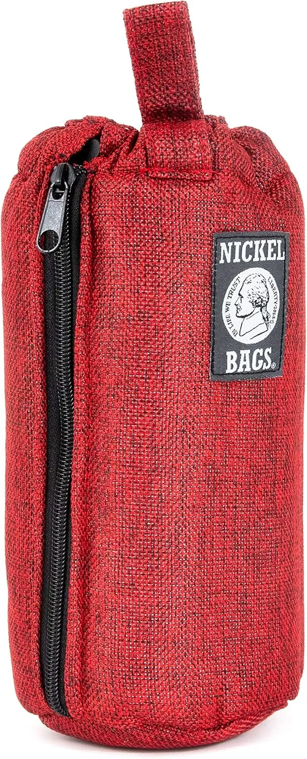 Nickel Bags Padded Drawstring Duffle Tube | Heavy Duty Duffle Bag with Protective Hemp Exterior for (8 Inch, Red)