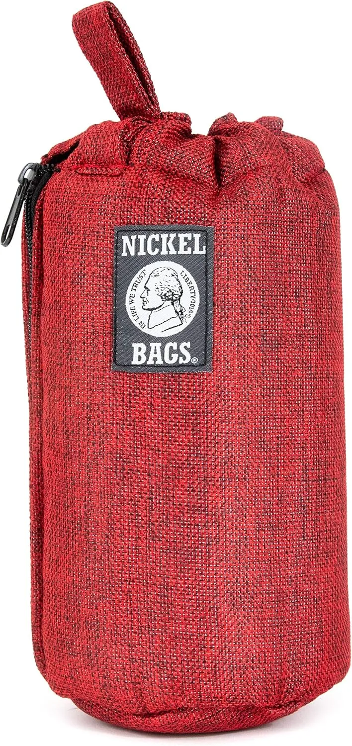 Nickel Bags Padded Drawstring Duffle Tube | Heavy Duty Duffle Bag with Protective Hemp Exterior for (8 Inch, Red)