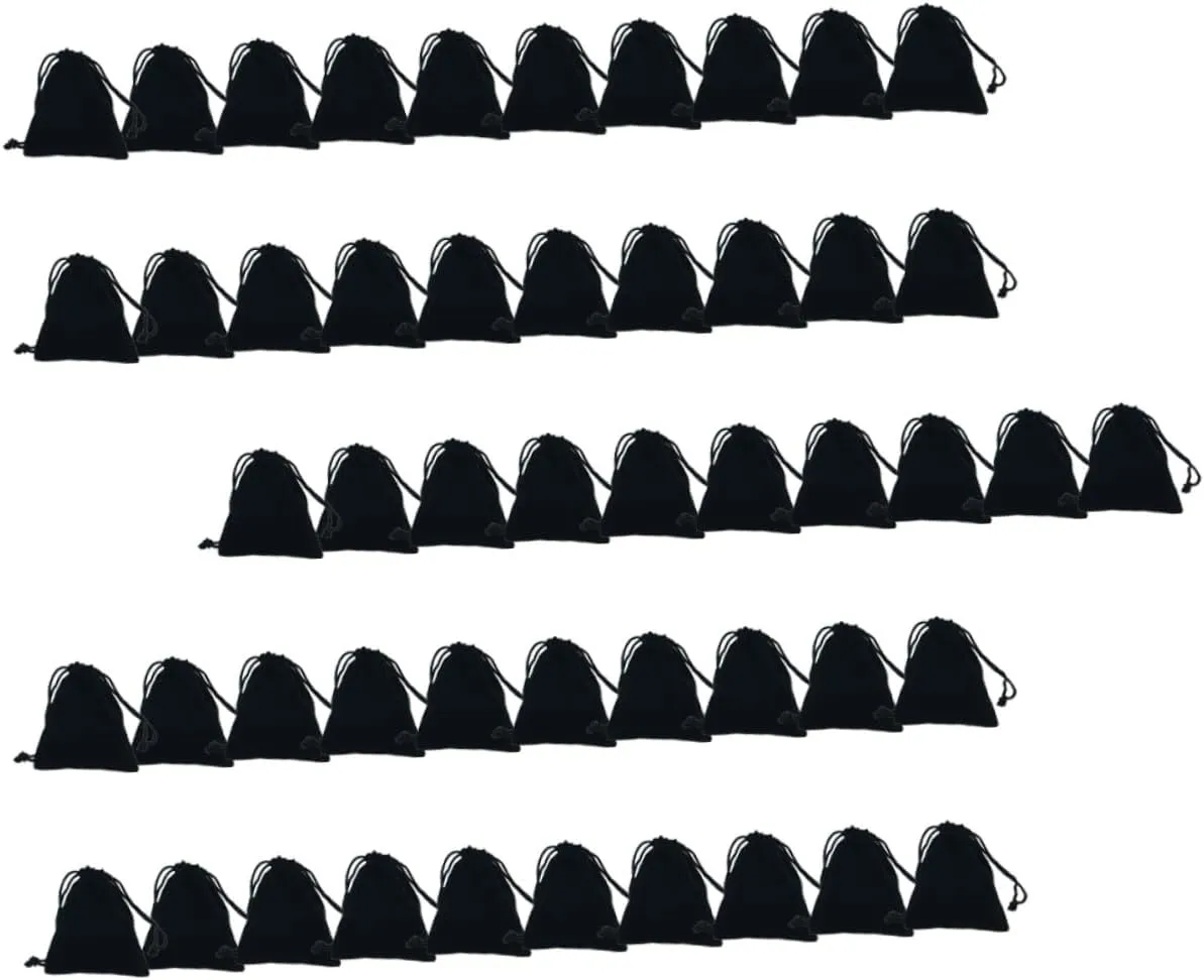 NOLITOY 50pcs Flannel Bag Storage Pouches Decorative Candy Wrapping Bag for Jewelry Home Office Travel