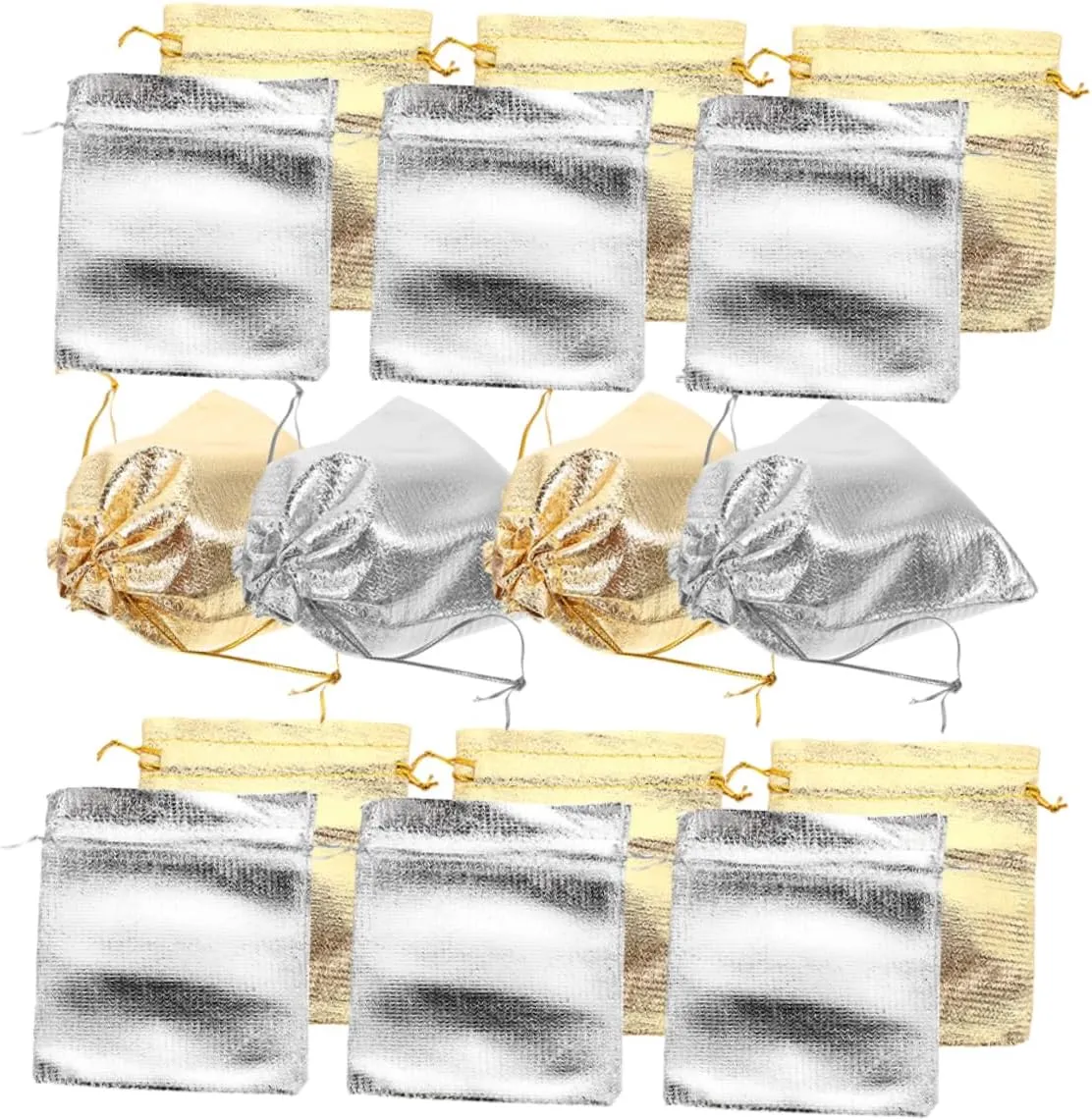 NOLITOY 5sets Drawstring Bags Small Craft Storage Multi-function Packaging Bags for Jewelry Candy Bracelet Packing 20pcs*5