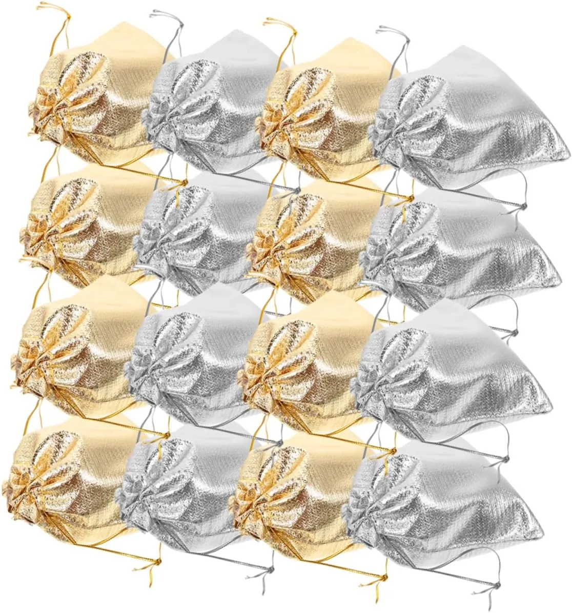 NOLITOY 5sets Drawstring Bags Small Craft Storage Multi-function Packaging Bags for Jewelry Candy Bracelet Packing 20pcs*5