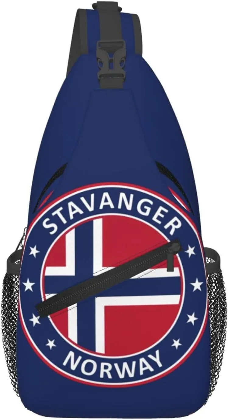 Norway Norwegian Flag Crossbody Bags Sling Backpack Cross Chest Bag Sports Shoulder Bag Gym Fanny Pack Adjustable Cycling Daypack Diagonally Rucksack for Running