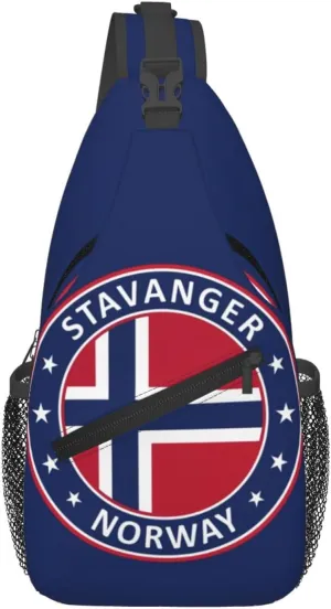 Norway Norwegian Flag Crossbody Bags Sling Backpack Cross Chest Bag Sports Shoulder Bag Gym Fanny Pack Adjustable Cycling Daypack Diagonally Rucksack for Running