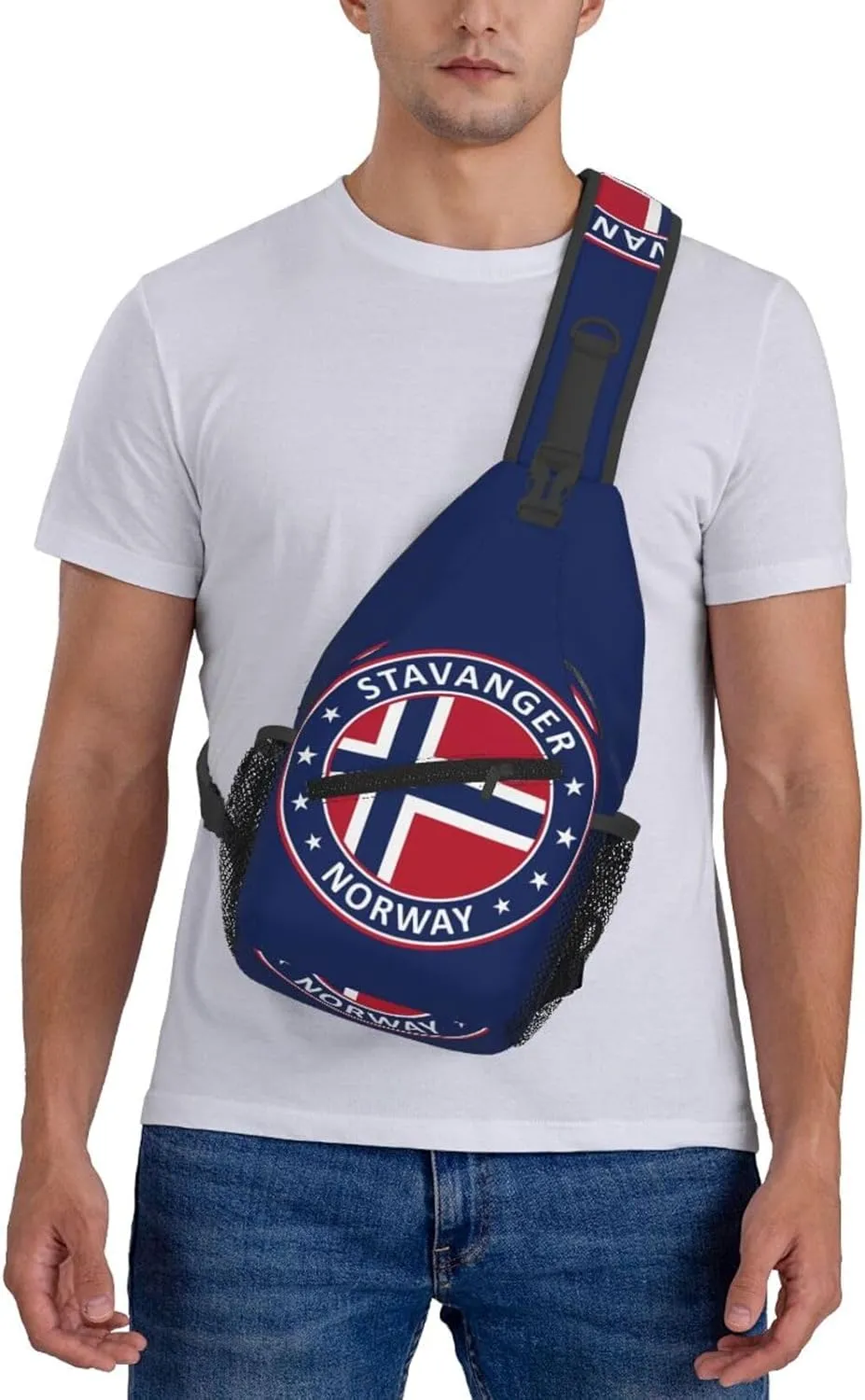Norway Norwegian Flag Crossbody Bags Sling Backpack Cross Chest Bag Sports Shoulder Bag Gym Fanny Pack Adjustable Cycling Daypack Diagonally Rucksack for Running