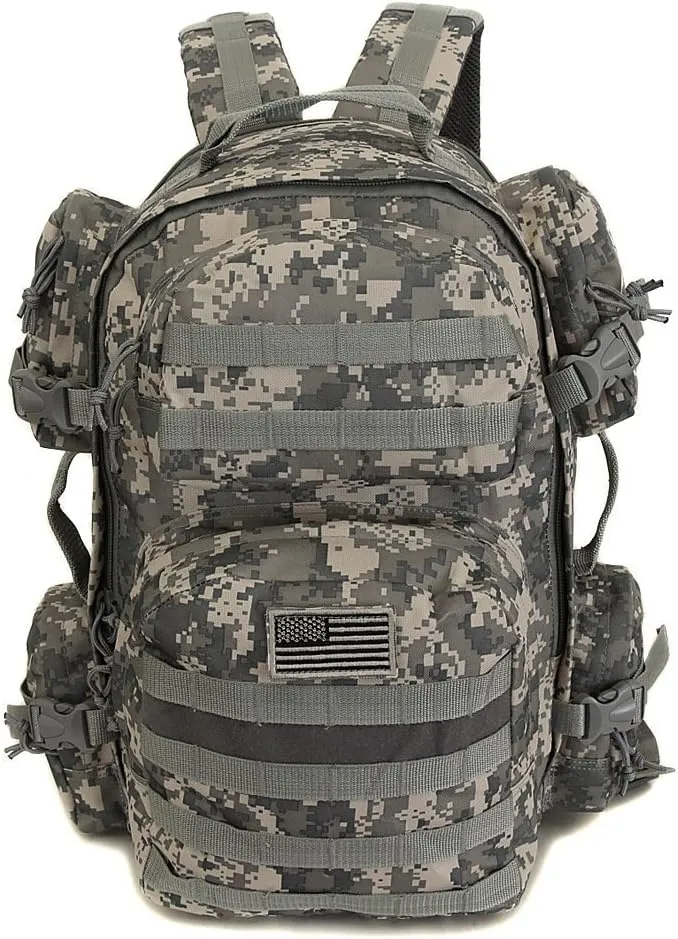 NPUSA Men's Large Expandable Tactical Molle Hydration ReadyBackpack Daypack Bag - ACU Digital Camo