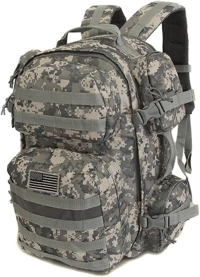 NPUSA Men's Large Expandable Tactical Molle Hydration ReadyBackpack Daypack Bag - ACU Digital Camo