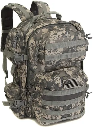 NPUSA Men's Large Expandable Tactical Molle Hydration ReadyBackpack Daypack Bag - ACU Digital Camo