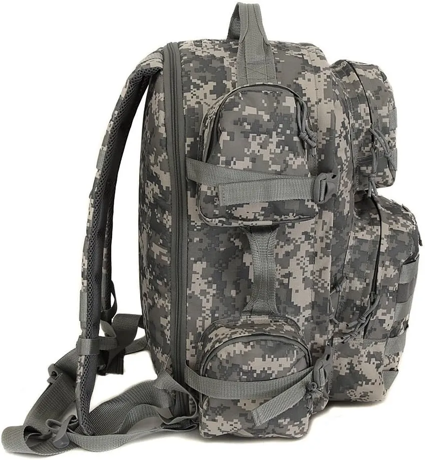 NPUSA Men's Large Expandable Tactical Molle Hydration ReadyBackpack Daypack Bag - ACU Digital Camo