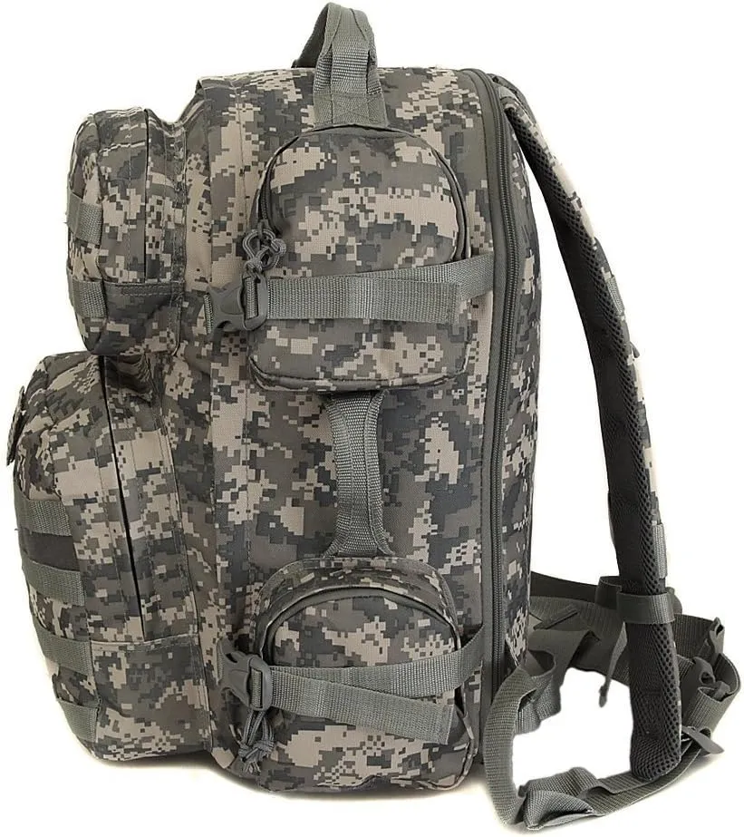 NPUSA Men's Large Expandable Tactical Molle Hydration ReadyBackpack Daypack Bag - ACU Digital Camo
