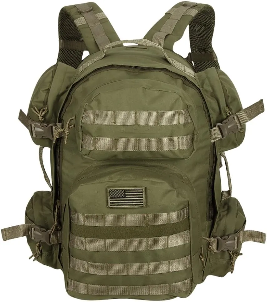 NPUSA Men's Large Expandable Tactical Molle Hydration ReadyBackpack Daypack Bag - Tan
