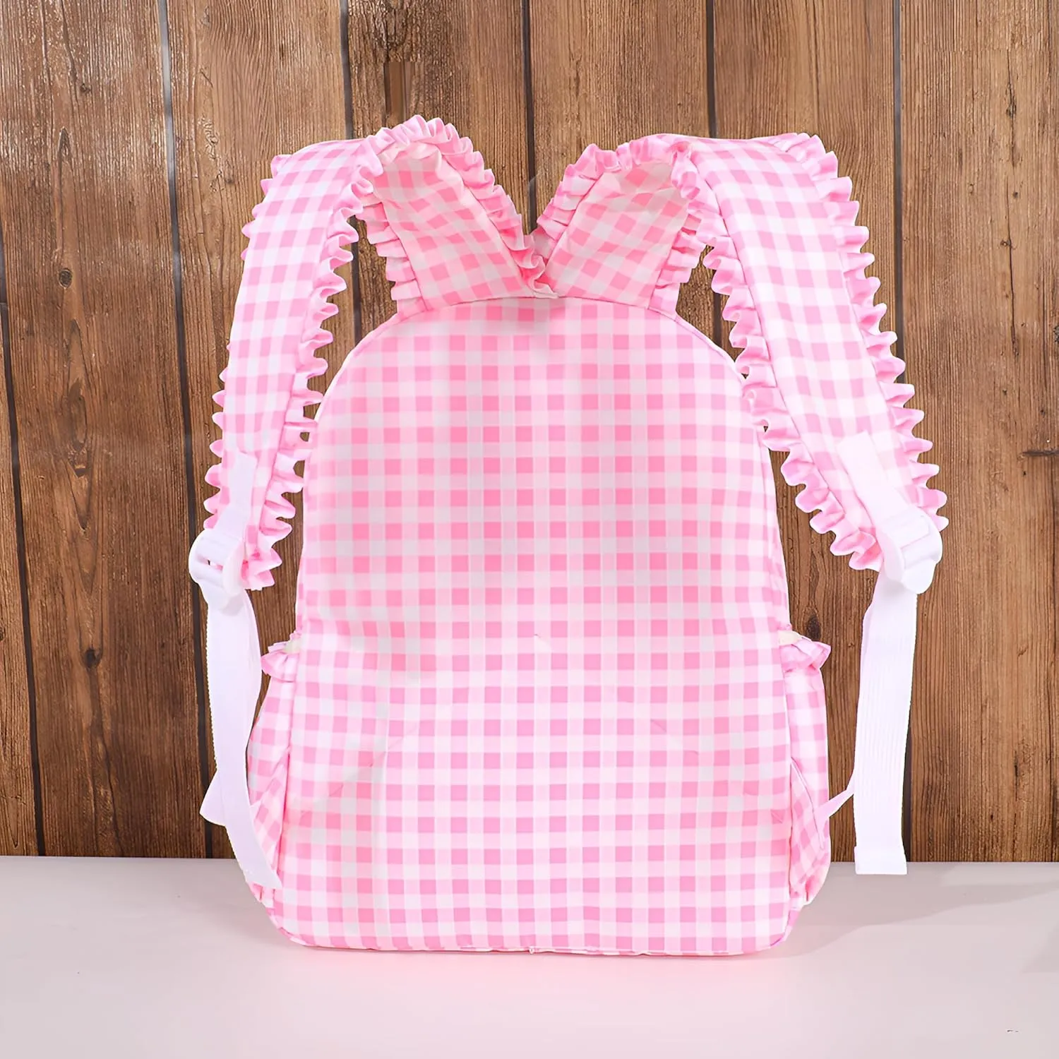 Nylon Backpacks for Women Lightweight Cute Casual Daypack Backpacks for Travel Shopping (Gingham Pink)