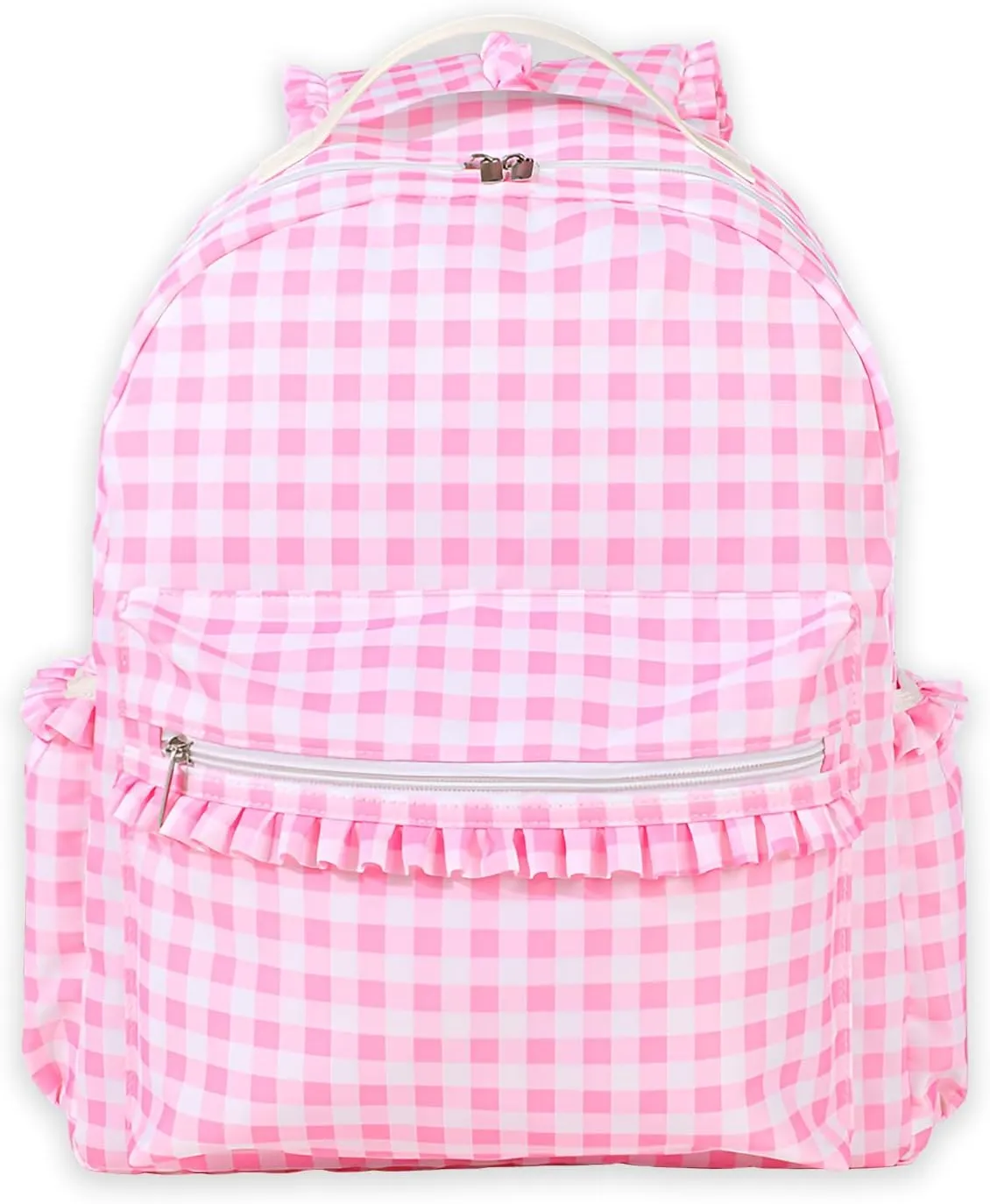 Nylon Backpacks for Women Lightweight Cute Casual Daypack Backpacks for Travel Shopping (Gingham Pink)