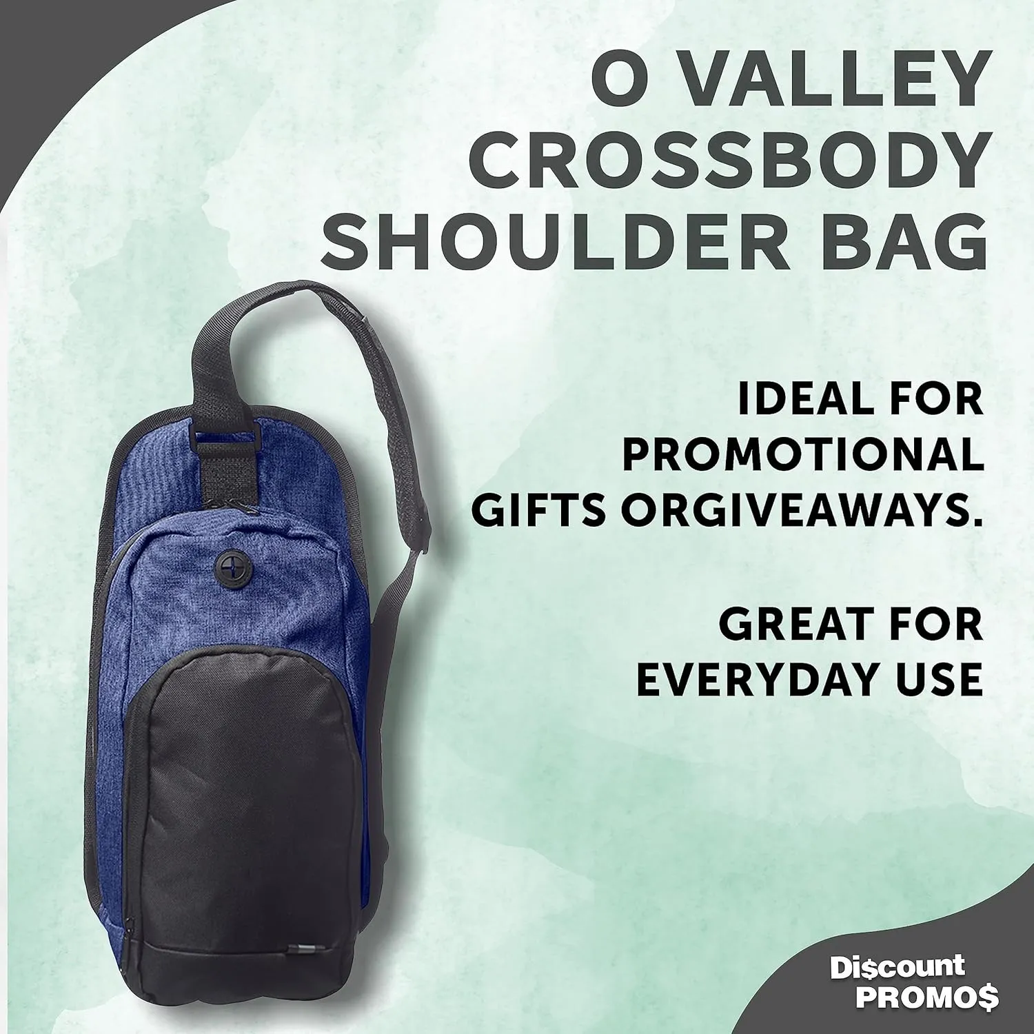 O Valley Crossbody Shoulder Bag Set of 6, Bulk Pack - Perfect for Employees, Students, And For Everyday Use - Blue