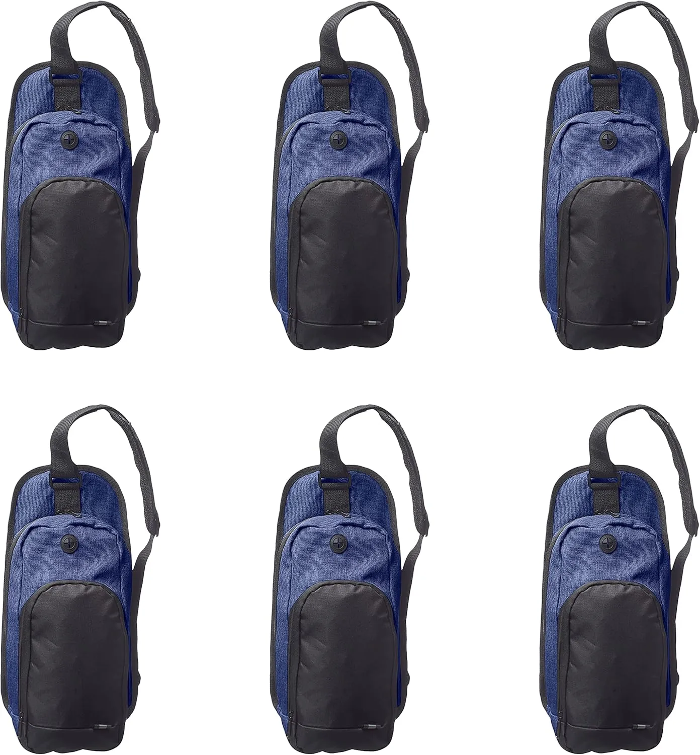 O Valley Crossbody Shoulder Bag Set of 6, Bulk Pack - Perfect for Employees, Students, And For Everyday Use - Blue