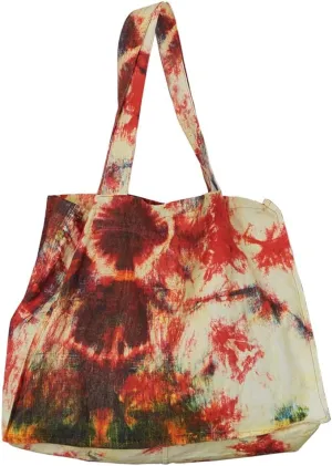 O&ON Linen Tote Bag Handmade Shoulder bag with Natural Linen, Tie Dye Beach Bag, Shopping Bag, Lightweight and Sturdy Bag