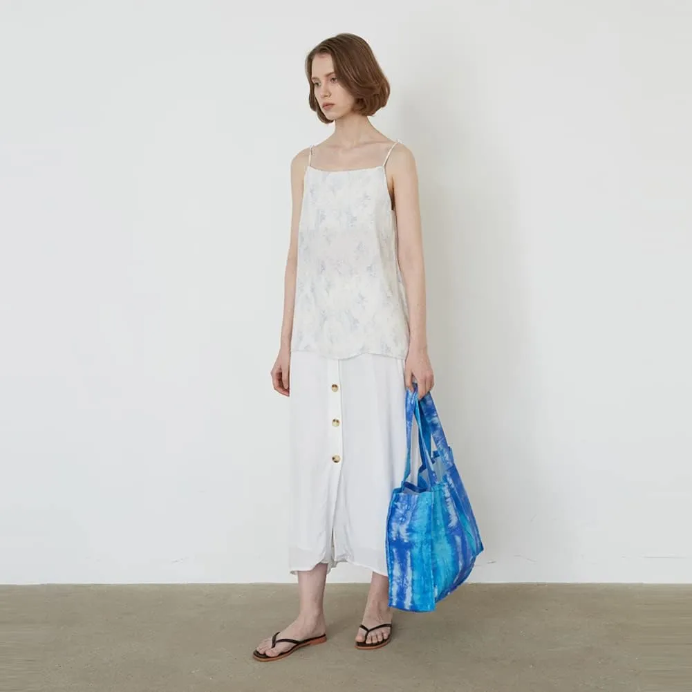 O&ON Linen Tote Bag Handmade Shoulder bag with Natural Linen, Tie Dye Beach Bag, Shopping Bag, Lightweight and Sturdy Bag
