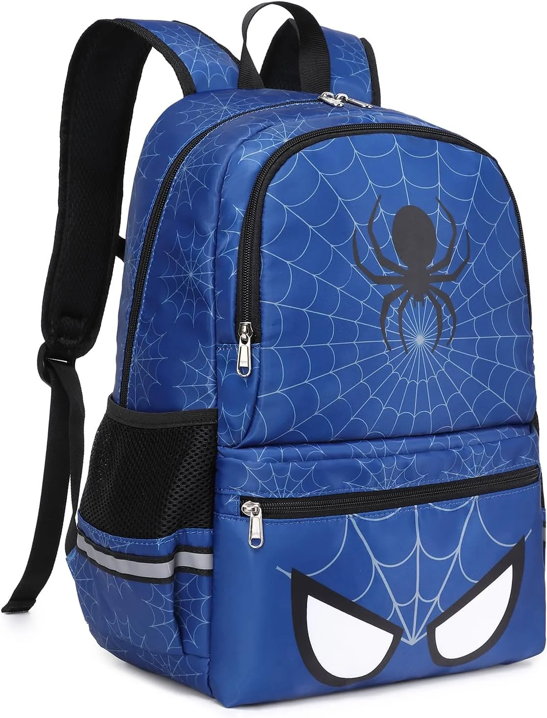 Octsky Kids Backpack for School Boys Backpack with Lunch Box Elementary Bookbag Backpack, Spider Bue 3pcs
