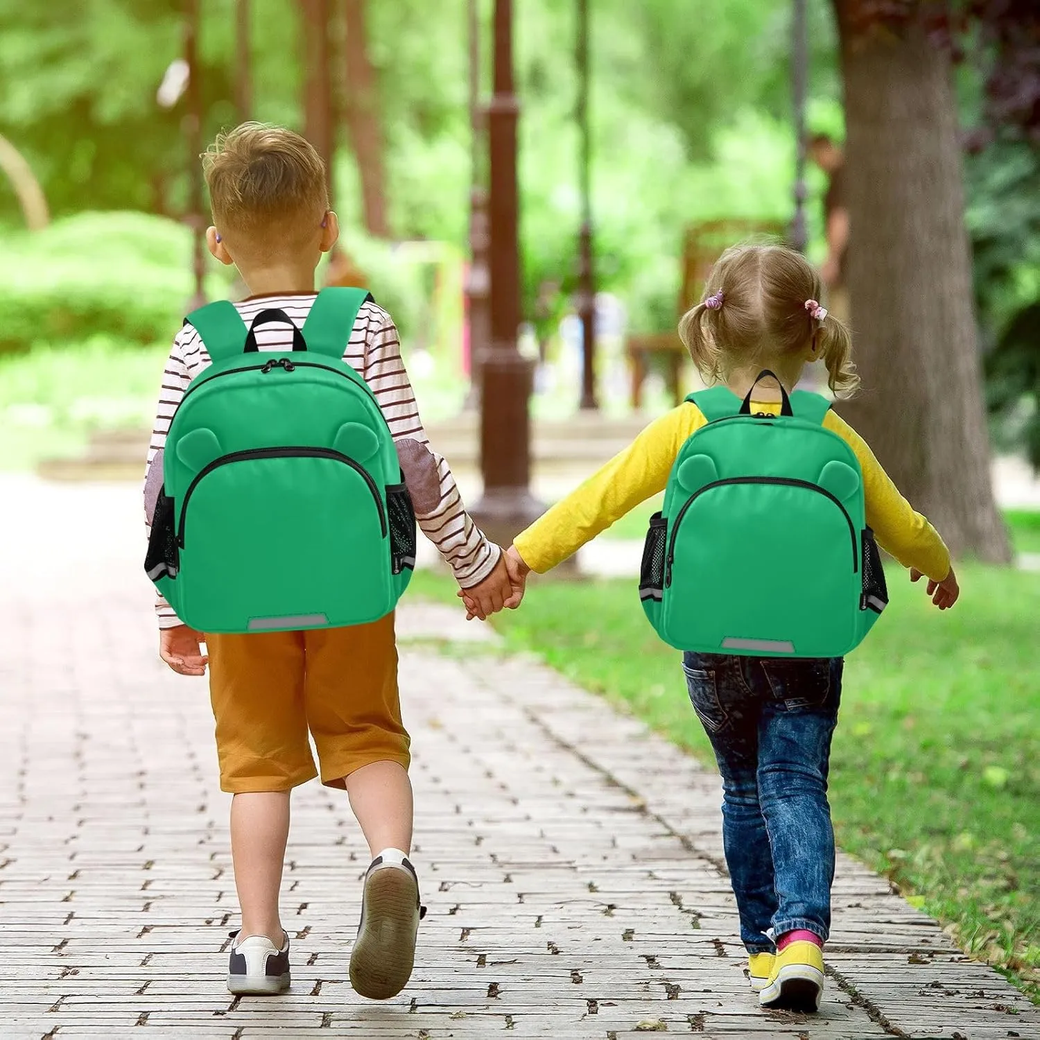 ODAWA Little Boy Backpacks Toddler Peacock Green Kid Backpacks, Preschool Backpack for Girls