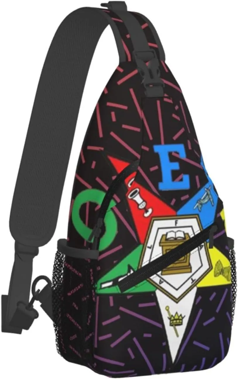 Oes Eastern Star Small Crossbody Backpack Sling Bag For Men Women Mini One Shoulder Chest Bags Gym Sport Travel Hiking Daypack