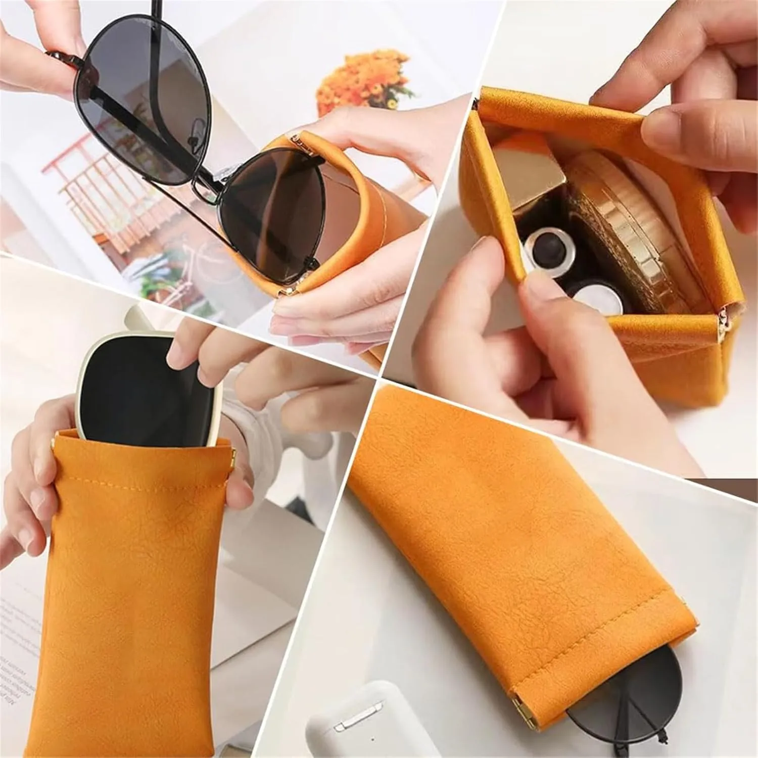 Onavee Purse Pouches, Pouchic Snap Closure Pouches, Pouchic - Personalized Snap Closure Leather Organizer Pouch -slim:Yellow Green