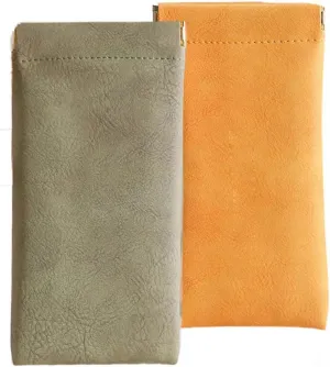 Onavee Purse Pouches, Pouchic Snap Closure Pouches, Pouchic - Personalized Snap Closure Leather Organizer Pouch -slim:Yellow Green