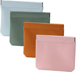 Onavee Purse Pouches, Pouchic Snap Closure Pouches, Pouchic - Personalized Snap Closure Leather Organizer Pouch -square Pink Blue Yellow Green