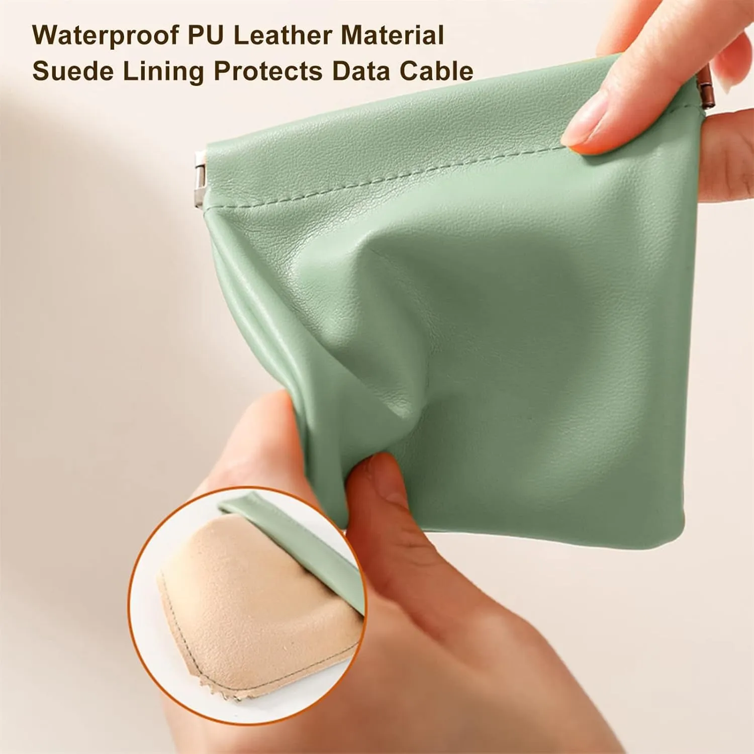 Onavee Purse Pouches, Pouchic Snap Closure Pouches, Pouchic - Personalized Snap Closure Leather Organizer Pouch -square Pink Blue Yellow Green