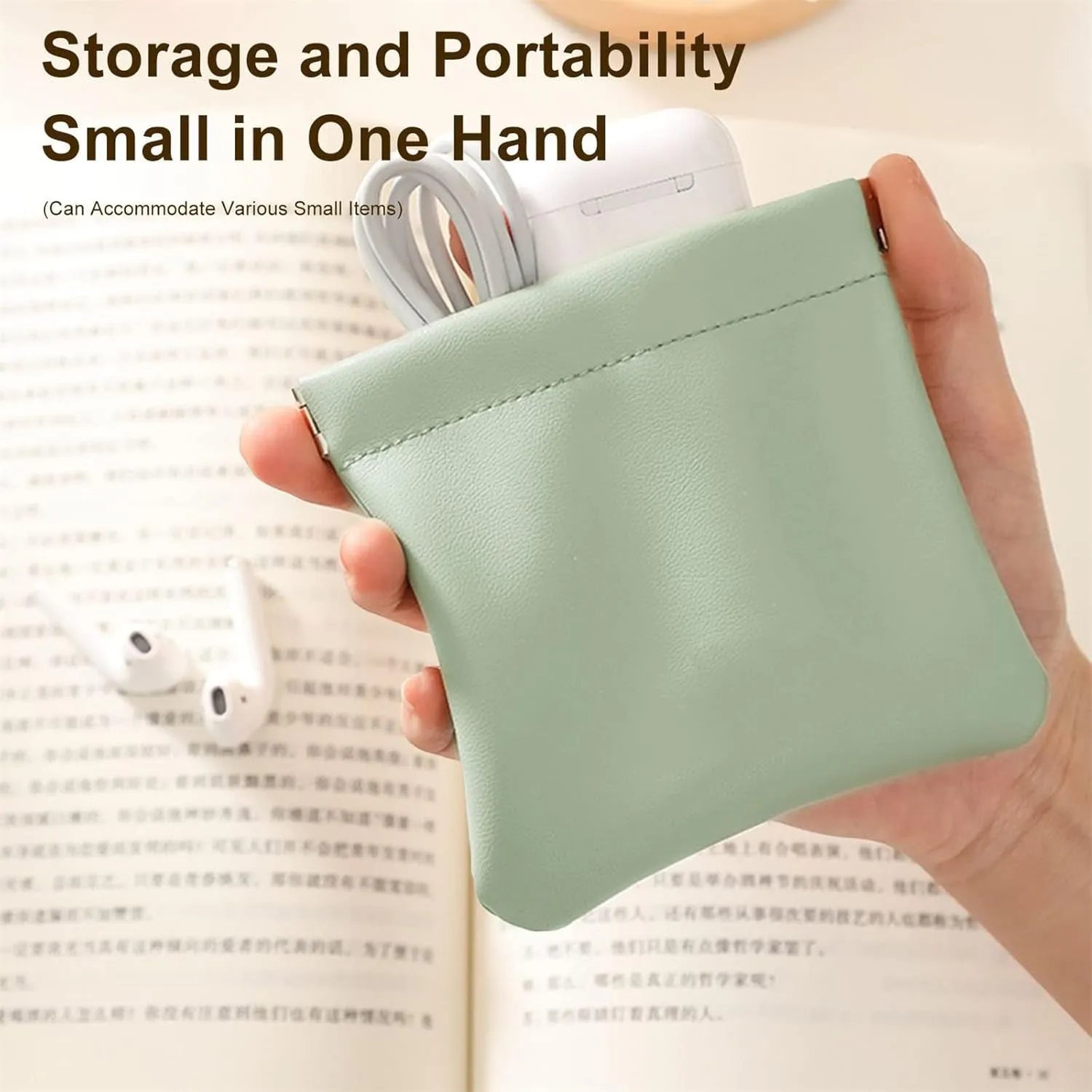 Onavee Purse Pouches, Pouchic Snap Closure Pouches, Pouchic - Personalized Snap Closure Leather Organizer Pouch -square Pink Blue Yellow Green