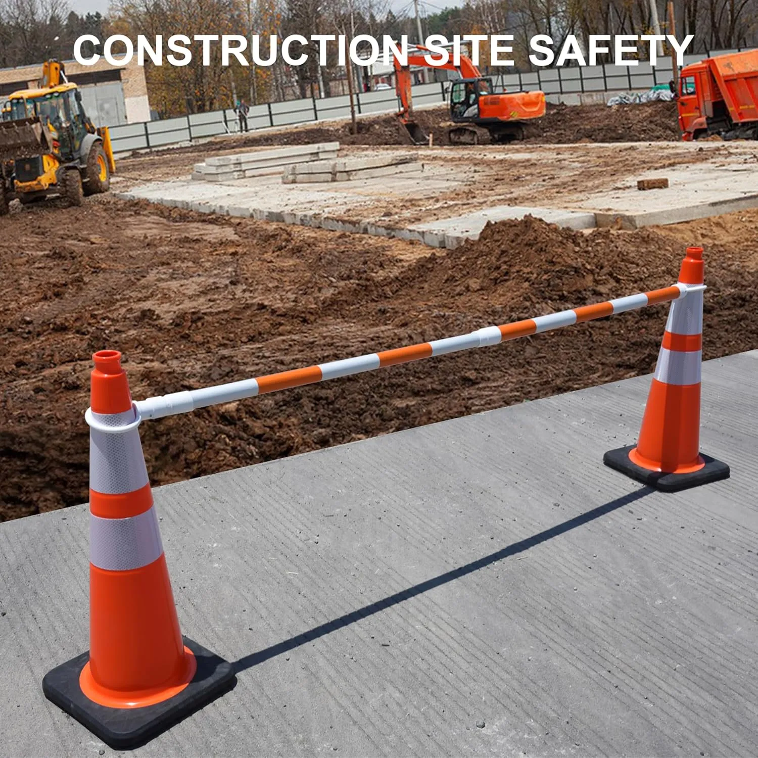 OrangeStar 8 Pack 28" Traffic Safety Cones, Orange Cones Construction Cones w/Reflective Collar, Heavy Duty Base for Driving Practice, Parking Lots and Roadwork