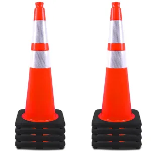 OrangeStar 8 Pack 28" Traffic Safety Cones, Orange Cones Construction Cones w/Reflective Collar, Heavy Duty Base for Driving Practice, Parking Lots and Roadwork