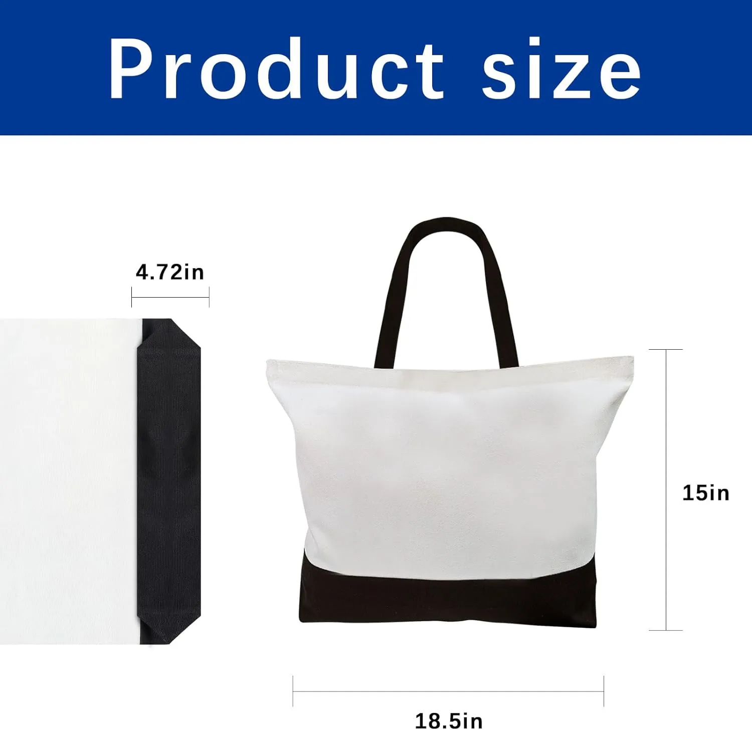 ORJ Sublimation Tote Bags,polyester tote bags for sublimation, blank canvas tote bags for Custom picture 15 * 18.5 * 4 in