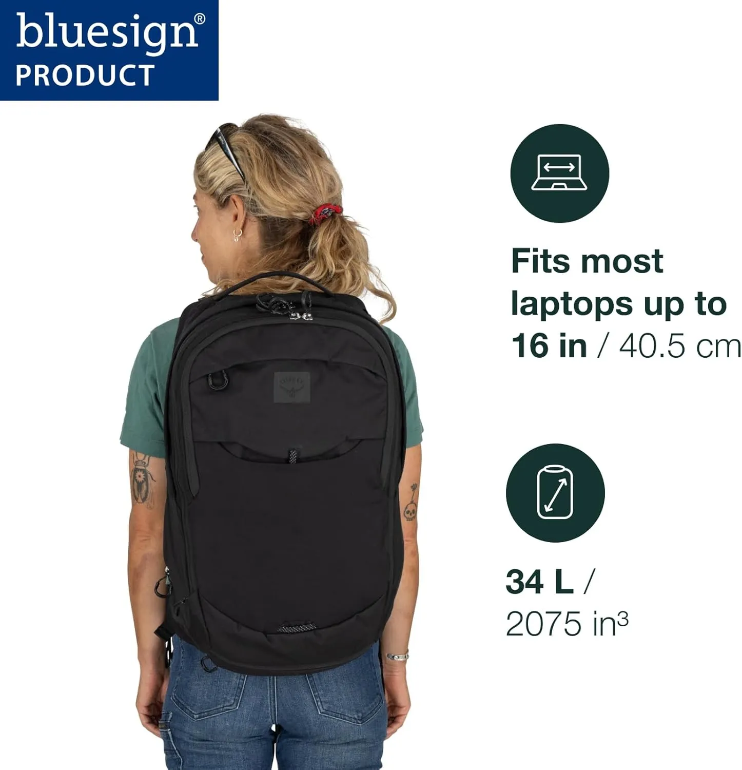 Osprey Metron 34L Airspeed Commuter Bike Backpack, Black